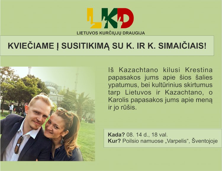 Kviečiame į susitikimą su K. ir K. Simaičiais Šventojoje!